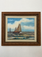 Mid-Century Maritime Framed Watercolor