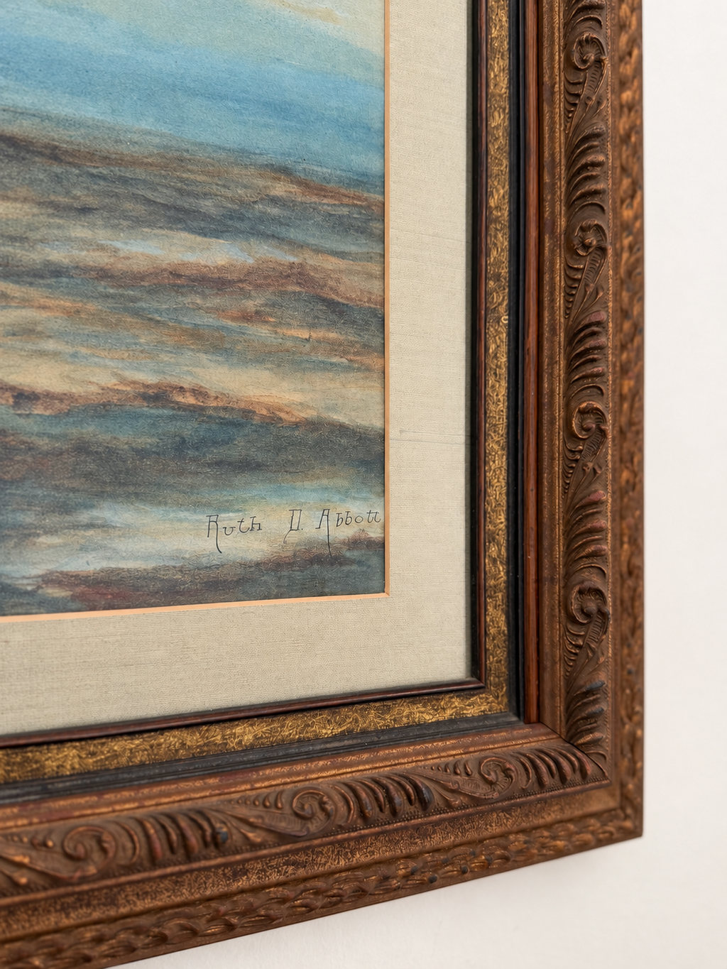 Mid-Century Maritime Framed Watercolor