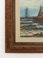 Mid-Century Maritime Framed Watercolor