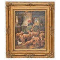 Framed Shepherd Scene, Oil on Canvas