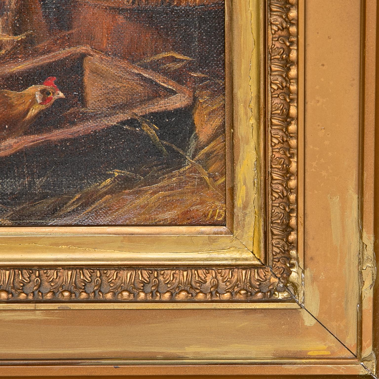 Framed Shepherd Scene, Oil on Canvas