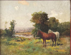 NW Leighton Horse Landscape Oil on Canvas