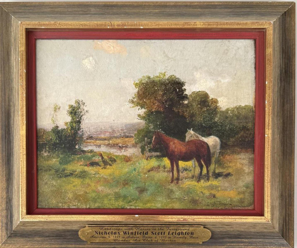 NW Leighton Horse Landscape Oil on Canvas