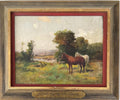 NW Leighton Horse Landscape Oil on Canvas