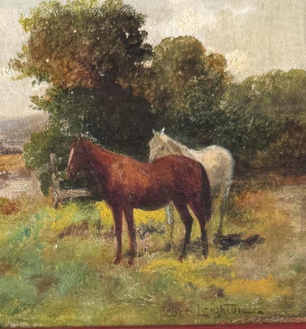 NW Leighton Horse Landscape Oil on Canvas