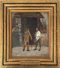 EM Andre Return From the Hunt Oil on Canvas