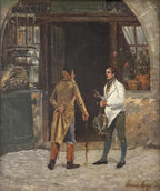 EM Andre Return From the Hunt Oil on Canvas