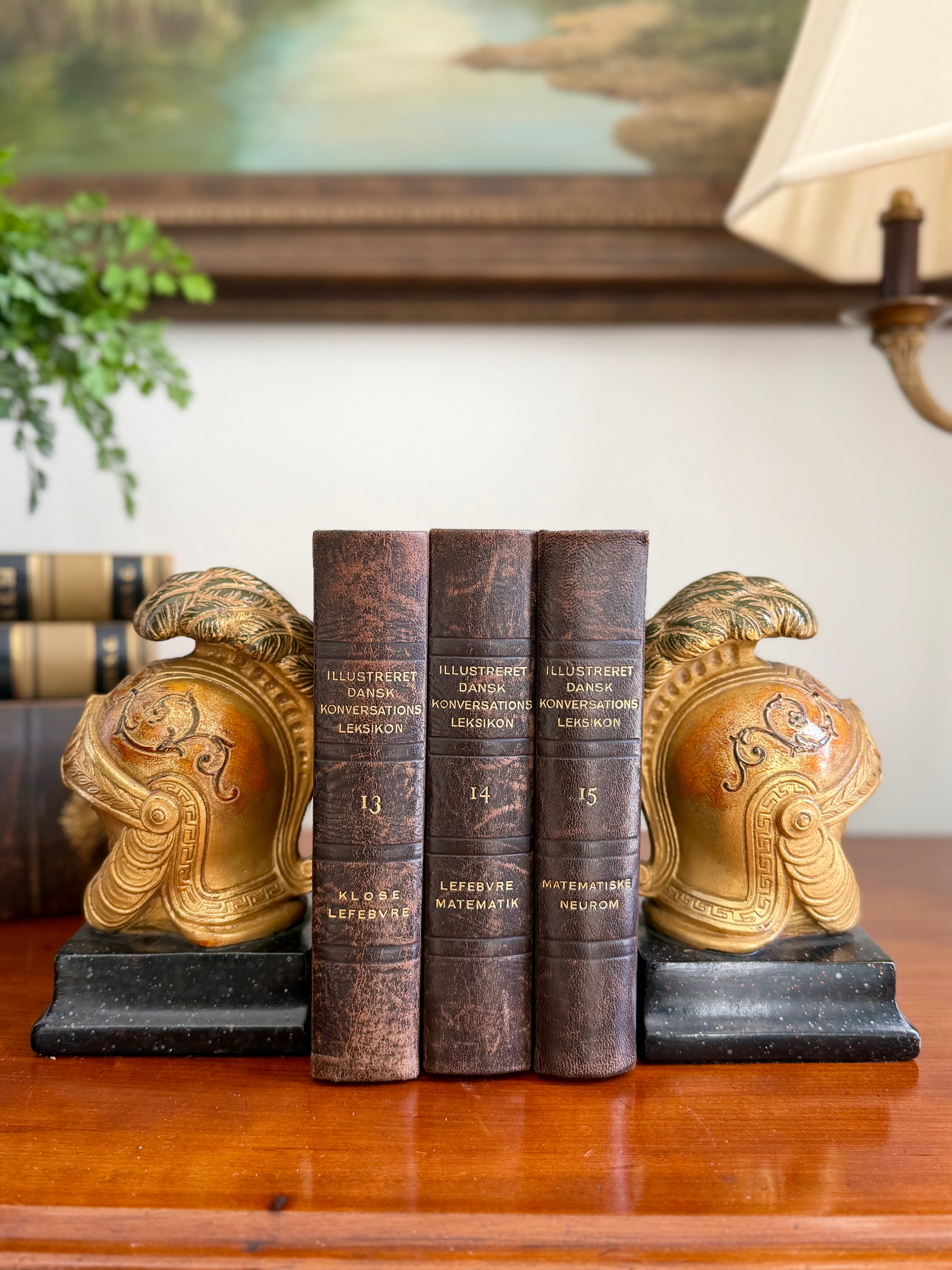 Pair of Borghese Helmet Bookends