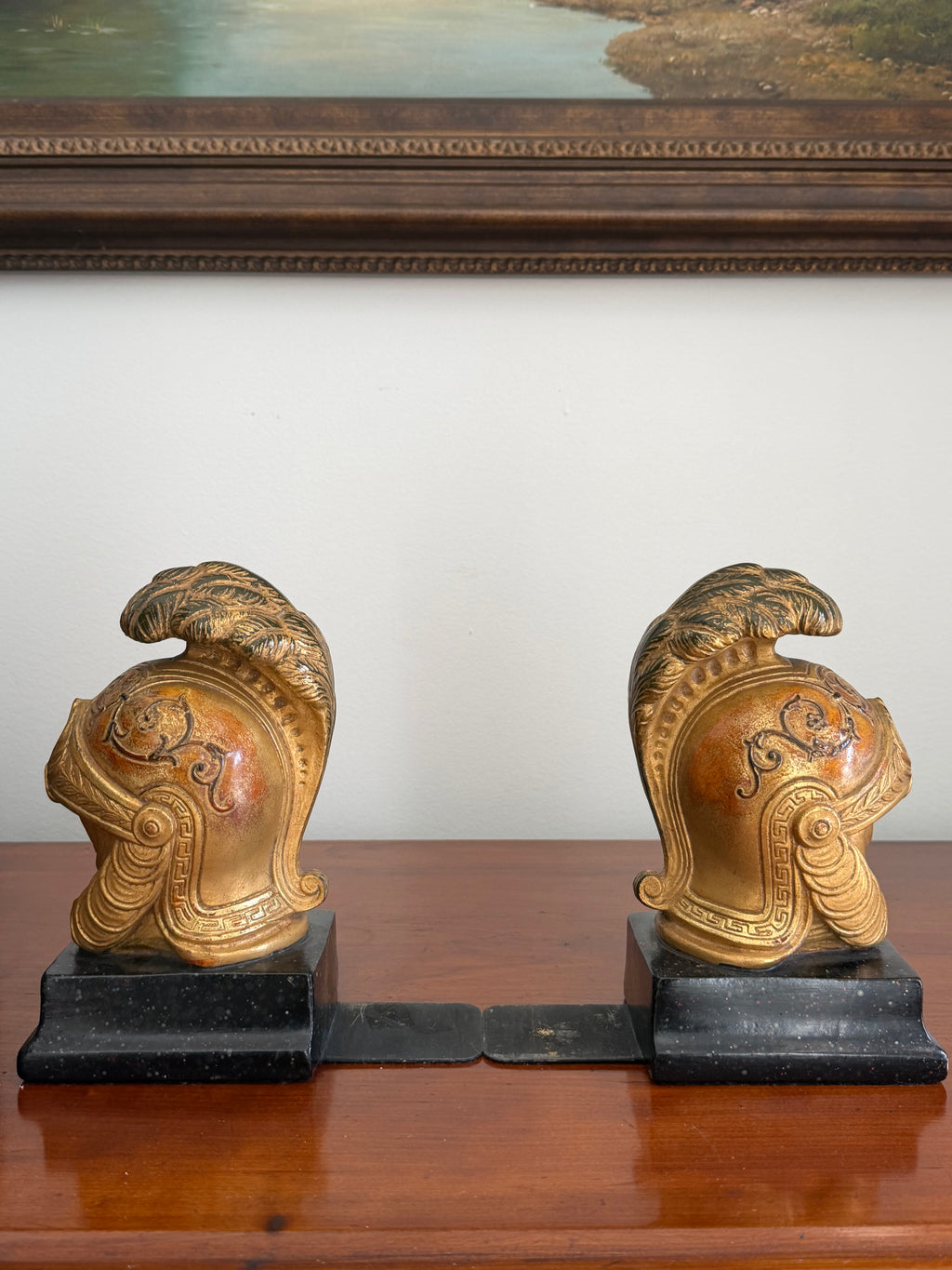 Pair of Borghese Helmet Bookends