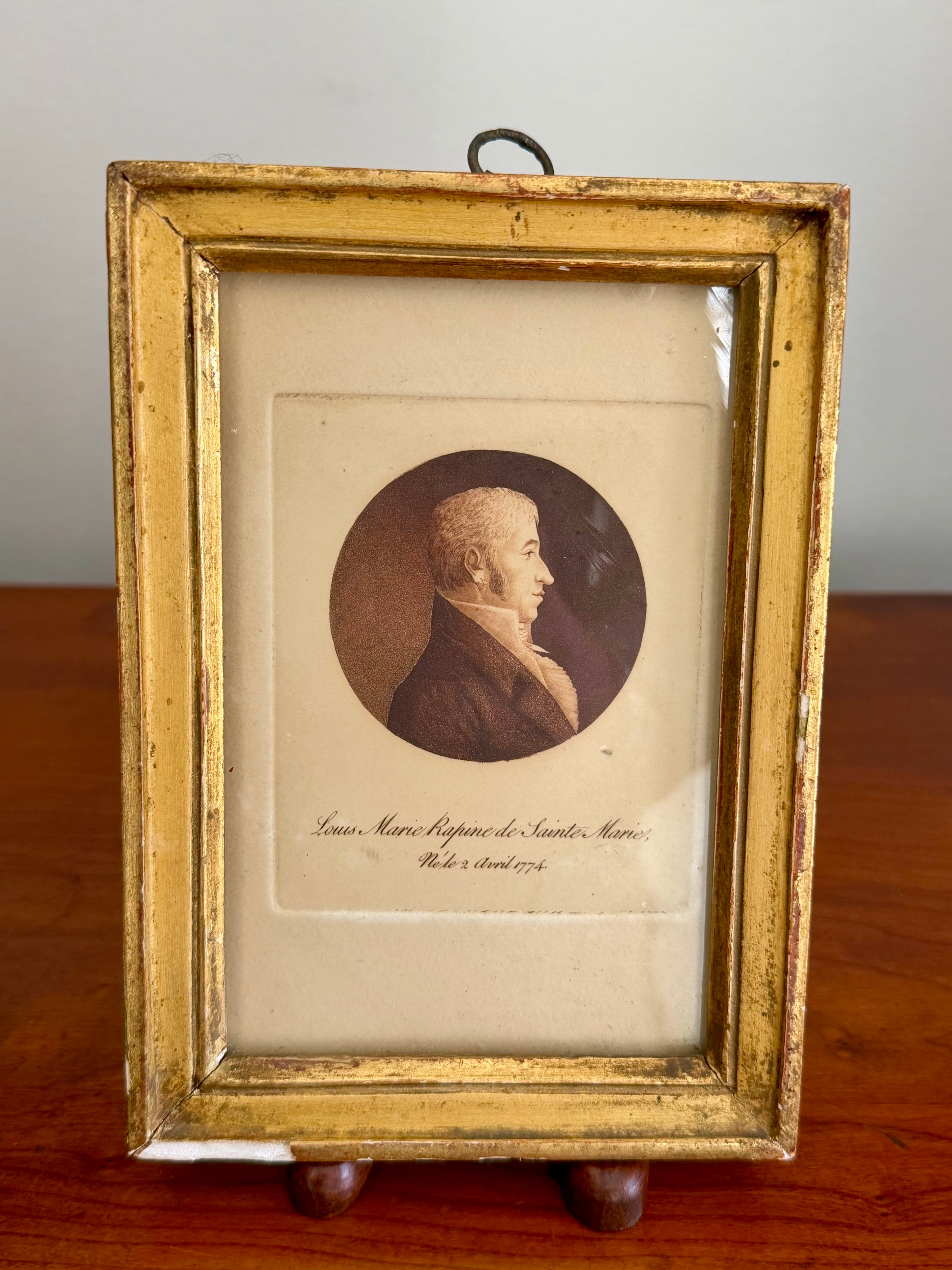 Antique French Miniature Portrait Louis Marie Rapine de Sainte-Marie
