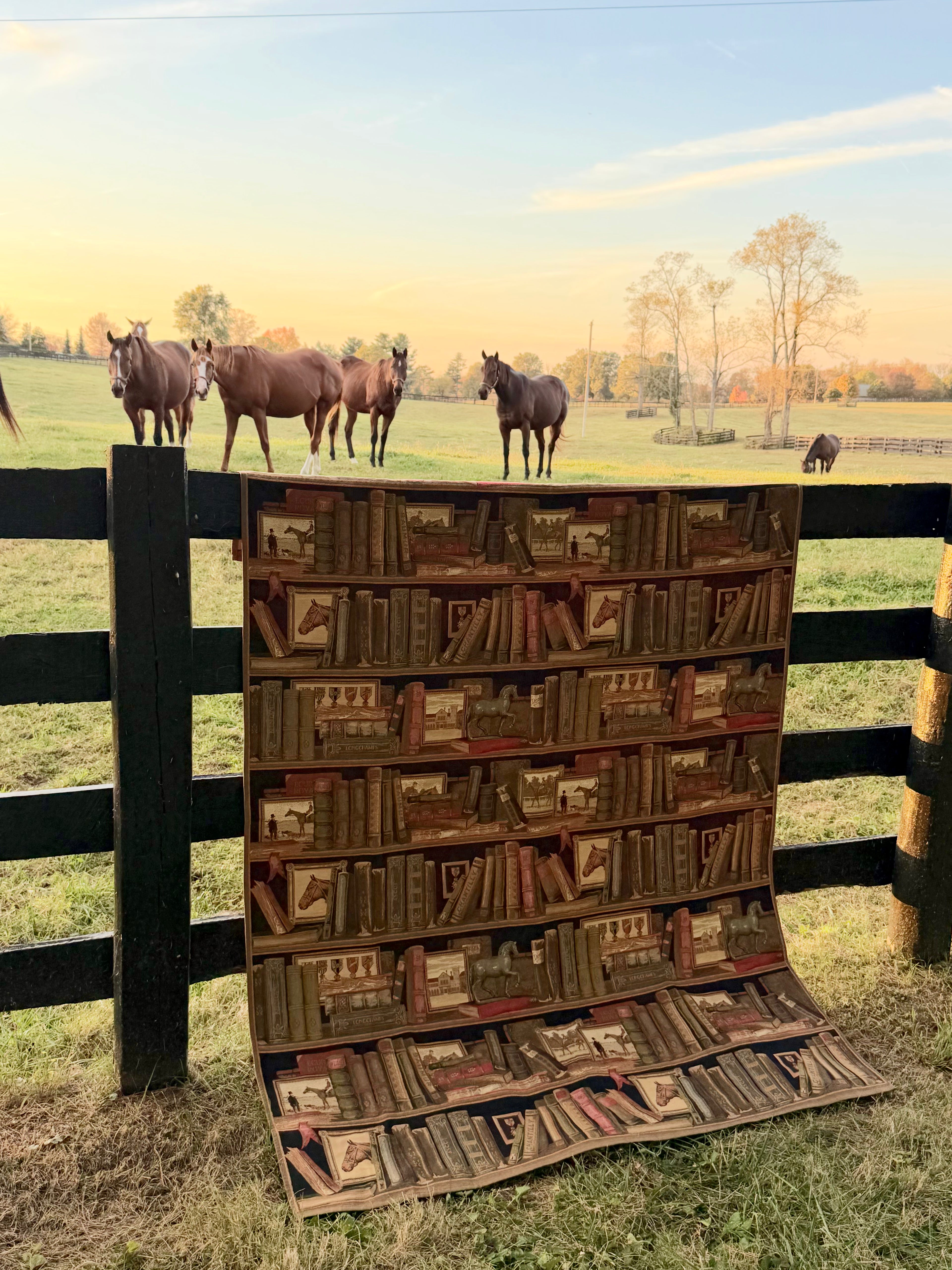Equestrian Library Wall Tapestry