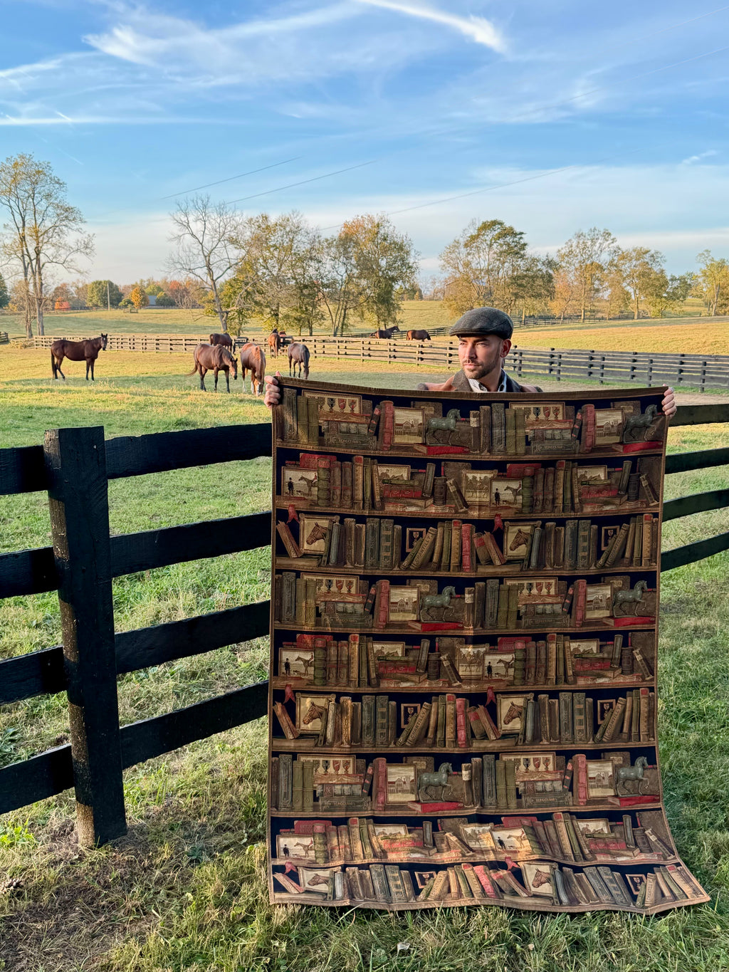 Equestrian Library Wall Tapestry